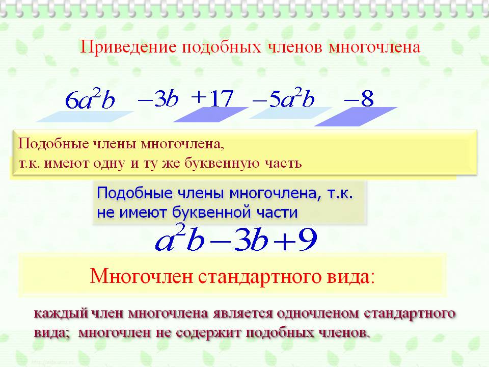Многочлен стандартного вида