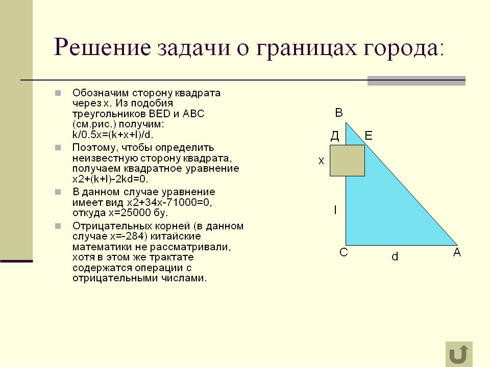 Решение задачи о границах города