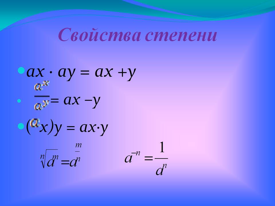 Свойства степени