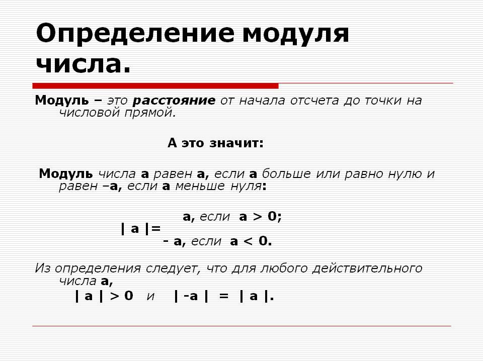 Определение модуля числа