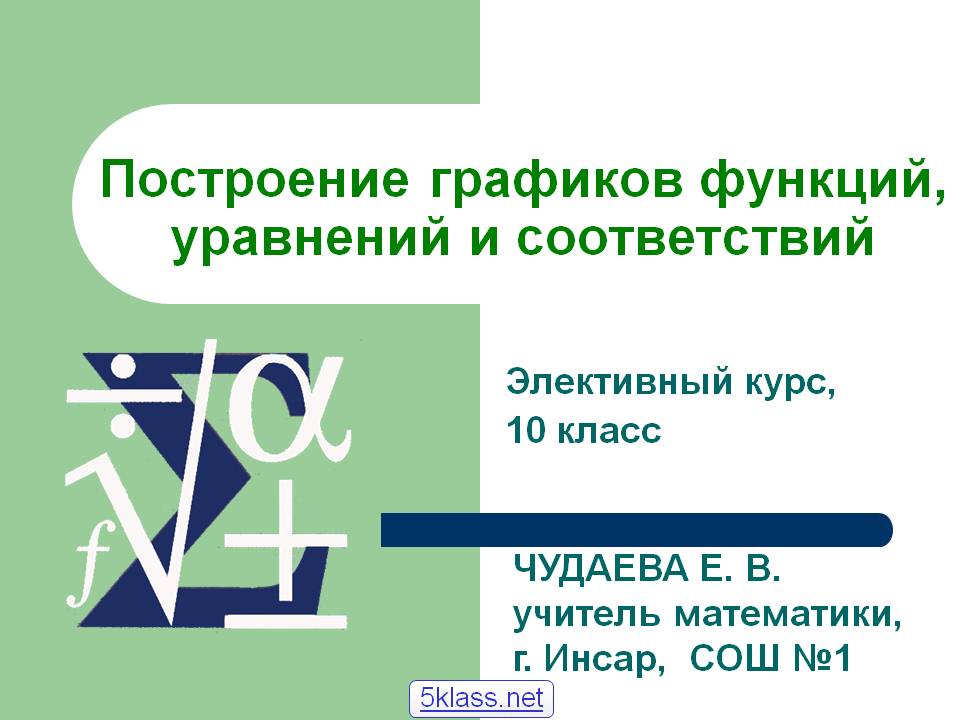 Построение графиков функций, уравнений и соответствий