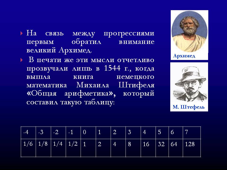 На связь между прогрессиями первым обратил внимание великий Архимед