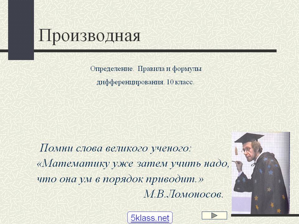 Производная