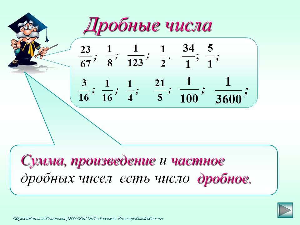 Дробные числа