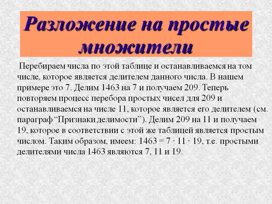 Разложение на простые множители