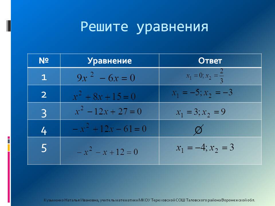 Решите уравнения