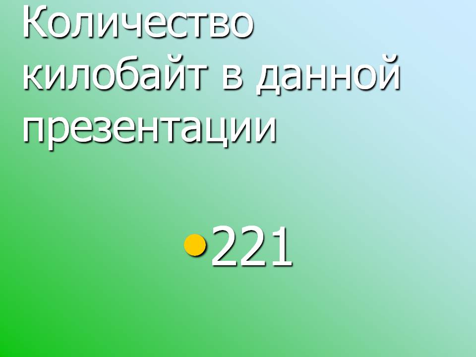Количество килобайт в данной презентации