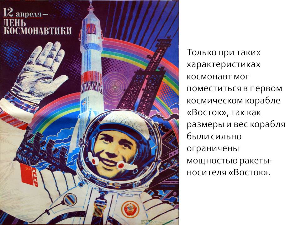 Космонавт мог поместиться в первом космическом корабле