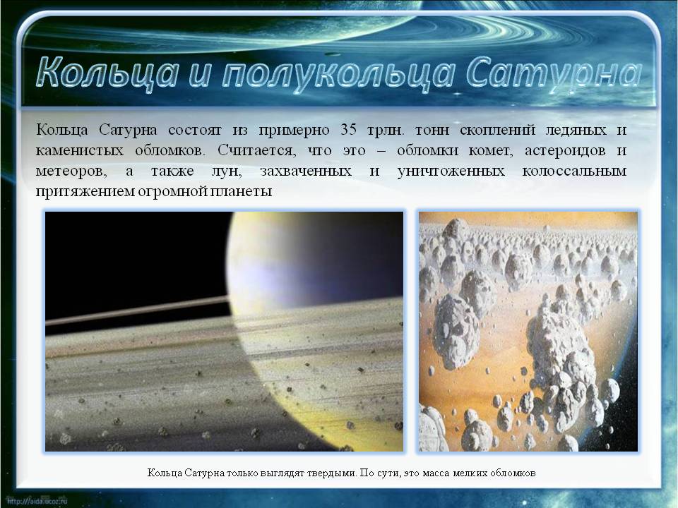 Кольца и полукольца Сатурна