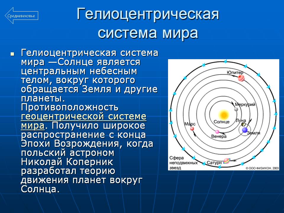 Гелиоцентрическая система мира