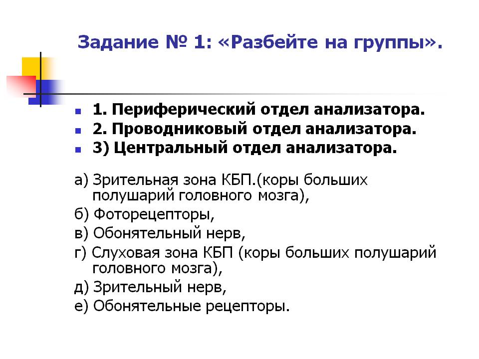 Разбейте на группы