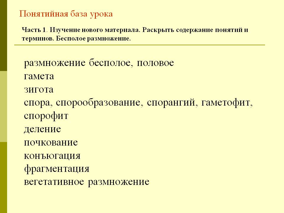 Размножение бесполое, половое гамета зигота спора, спорообразование,