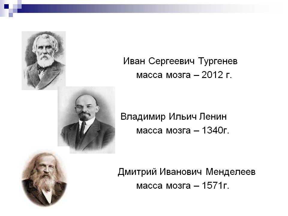 Иван Сергеевич Тургенев масса мозга – 2012 г. Владимир Ильич Ленин