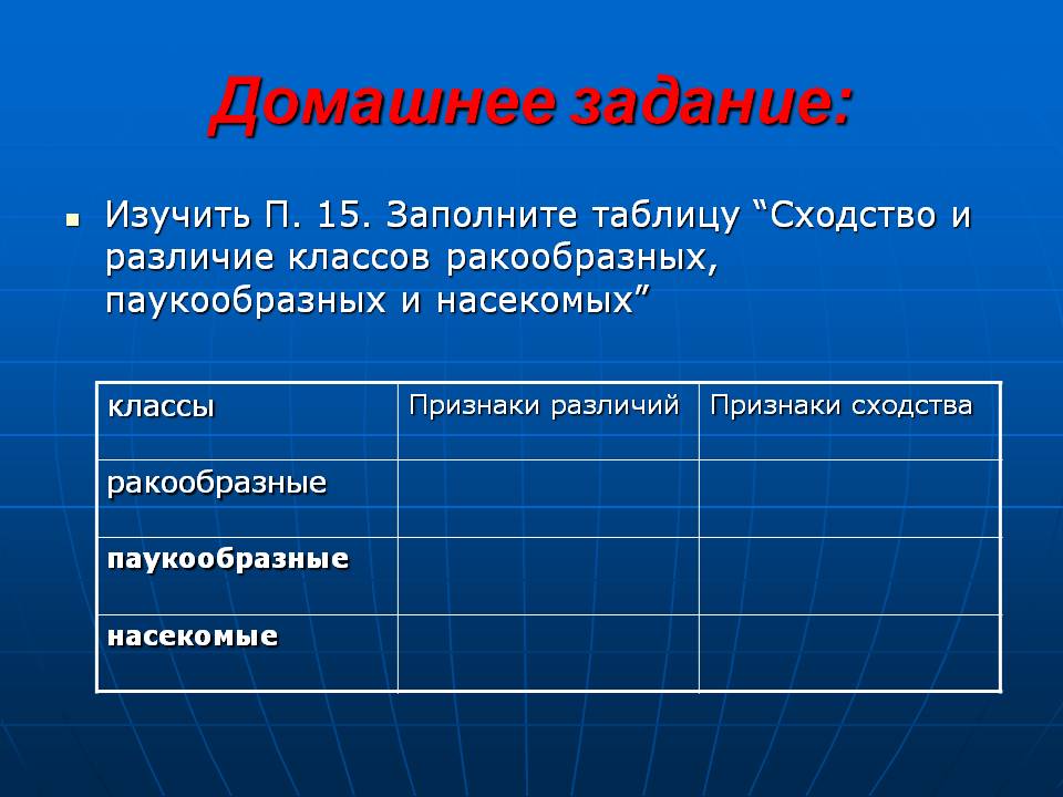 Домашнее задание: