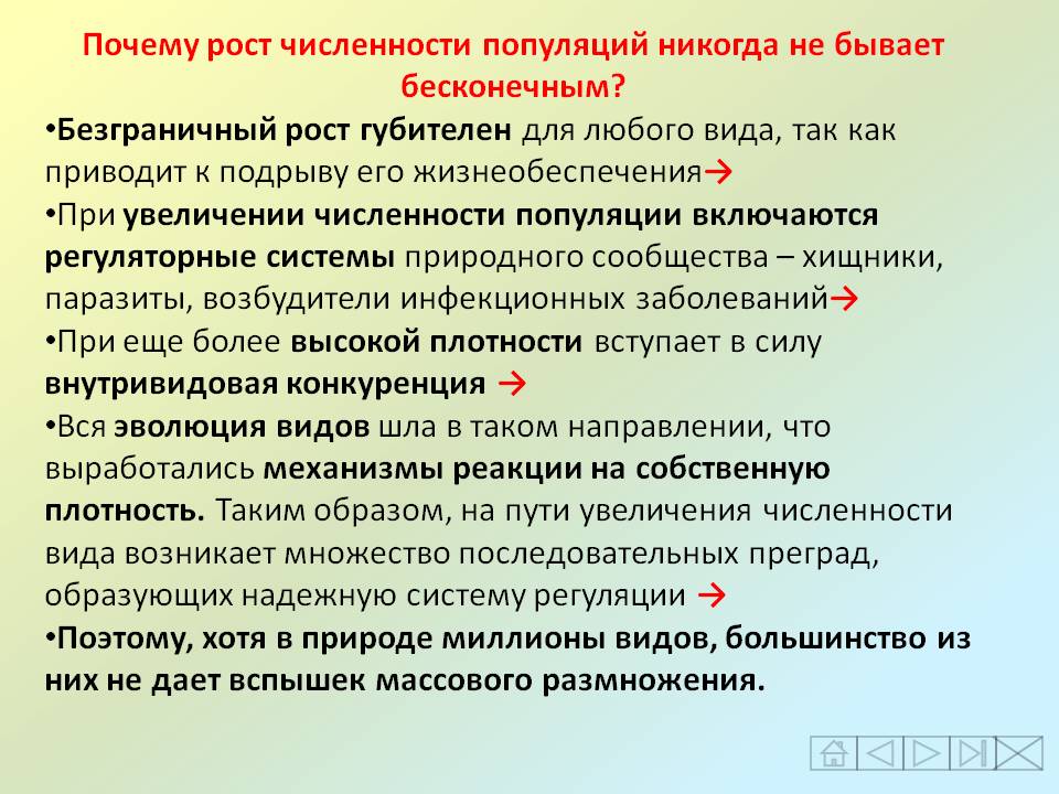 Почему рост численности популяций никогда не бывает бесконечным