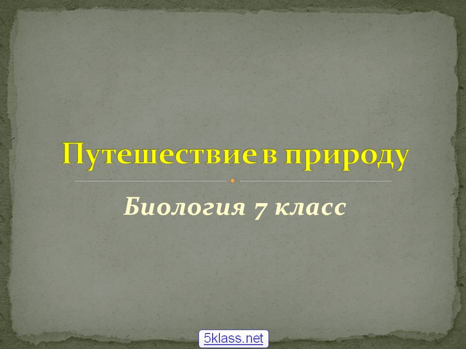 Путешествие в природу
