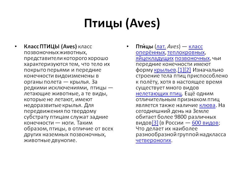 Птицы