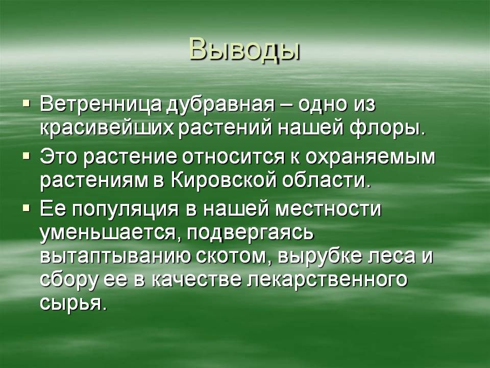 Выводы