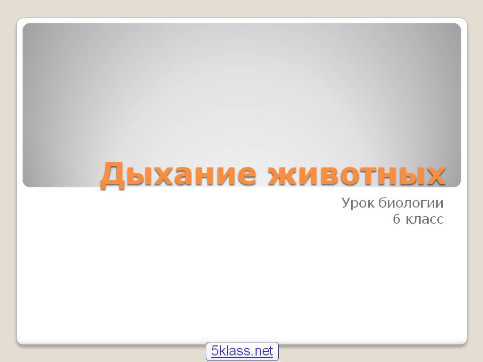 Дыхание животных