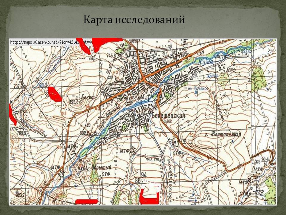 Карта исследований