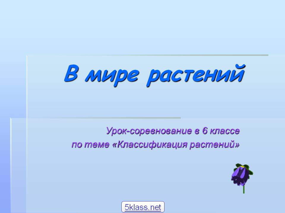 В мире растений