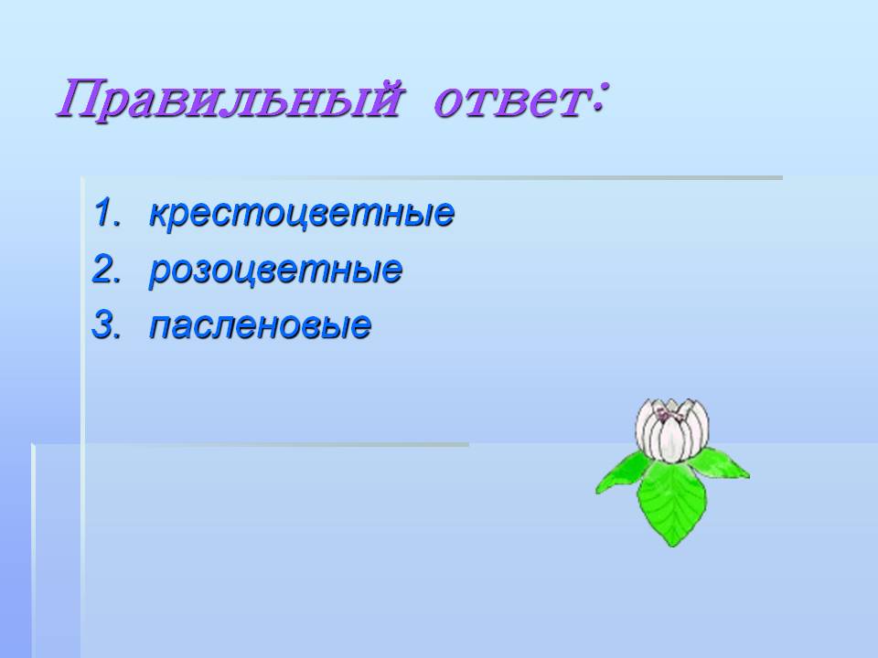 Правильный ответ: