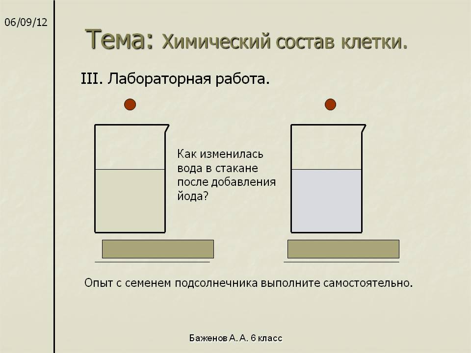 Тема: Химический состав клетки