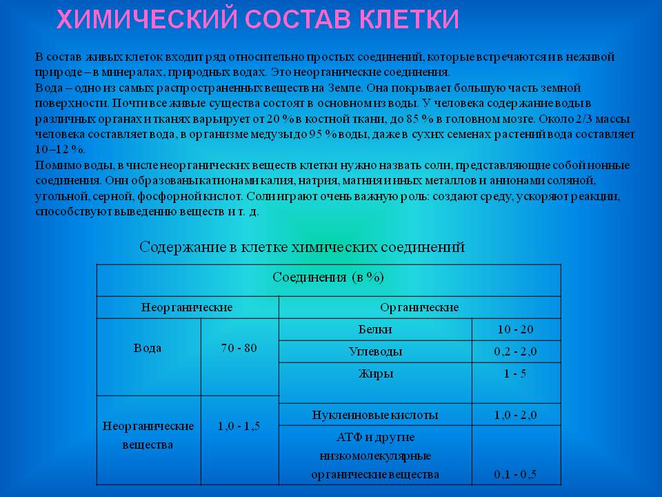 Химический состав клетки