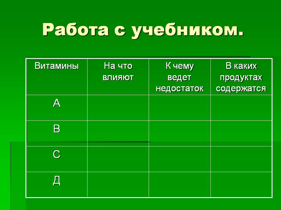 Работа с учебником