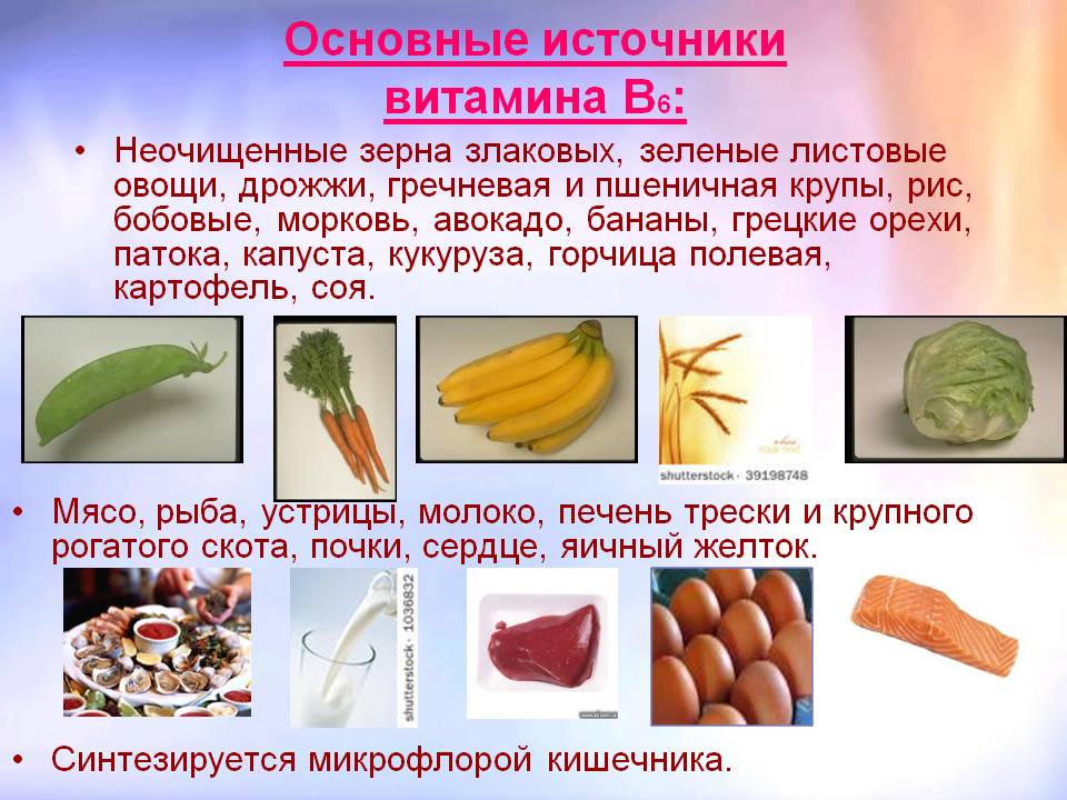 Основные источники витамина В6