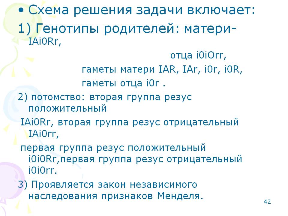 Генотипы родителей