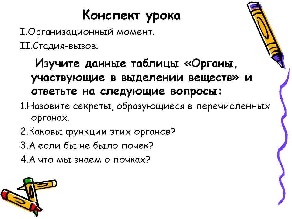 Конспект урока