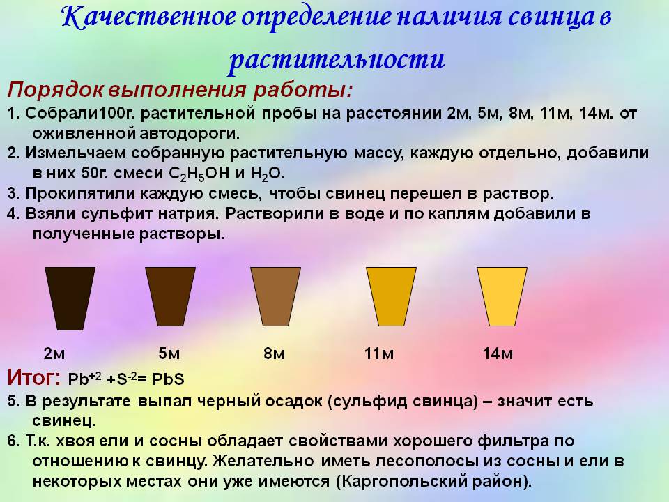 Качественное определение наличия свинца в растительности