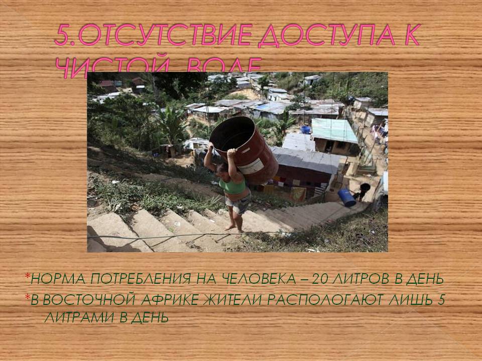 Отсутствие доступа к чистой воде