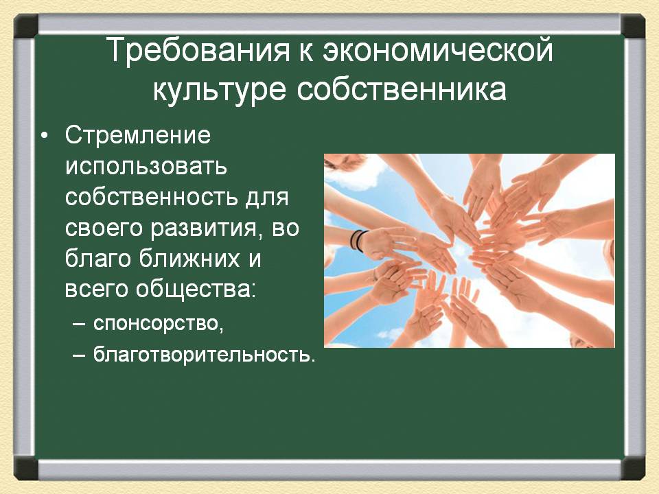 Требования к экономической культуре собственника