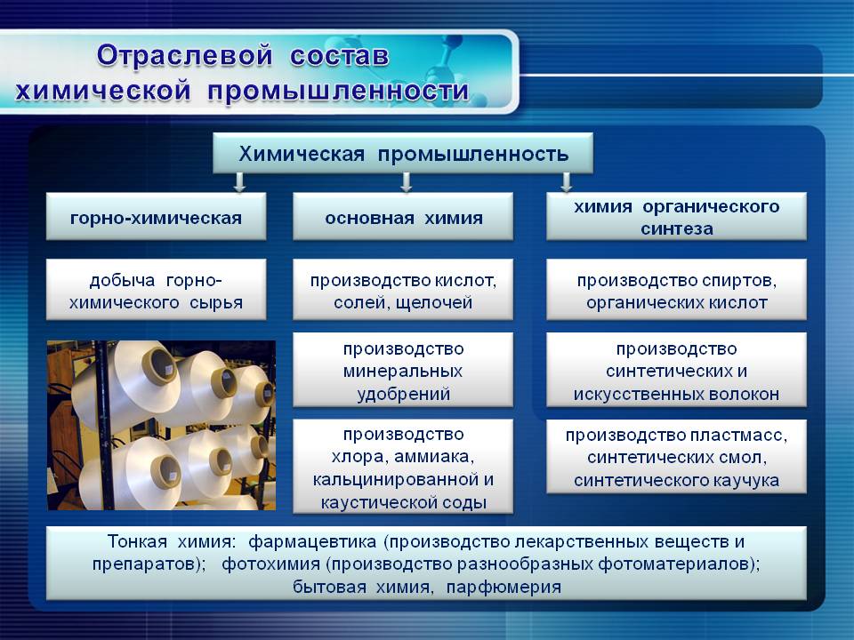 Отраслевой состав химической промышленности