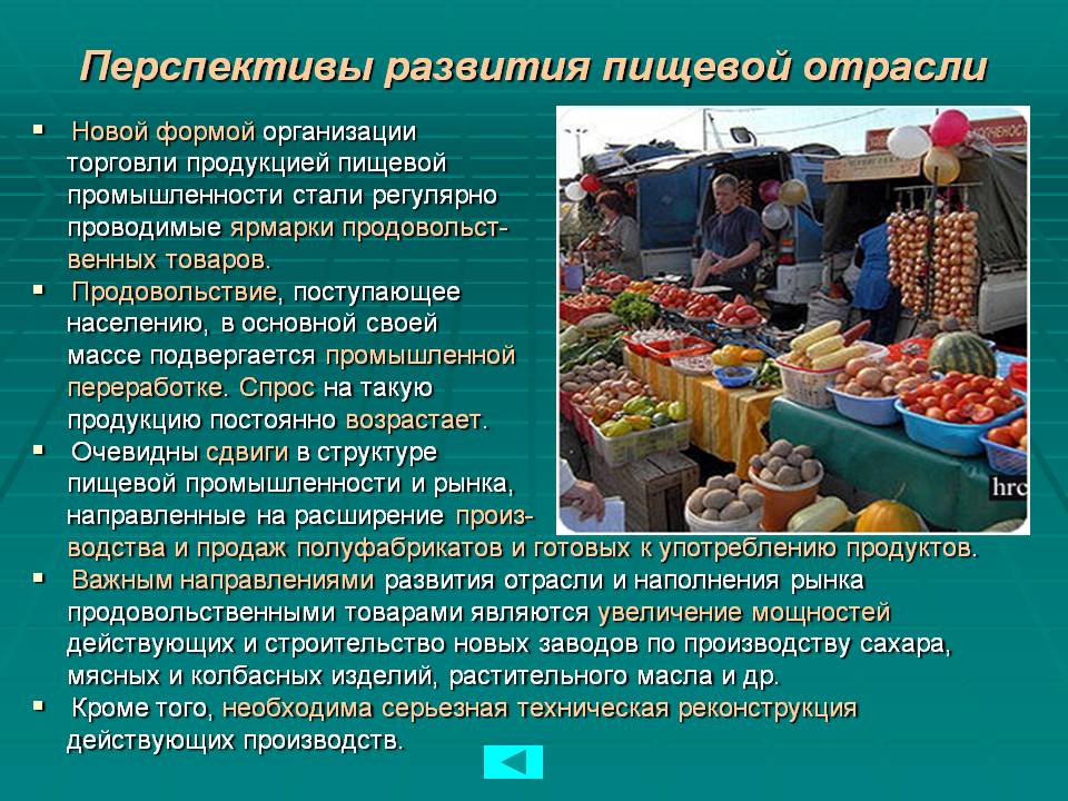 Перспективы развития пищевой отрасли