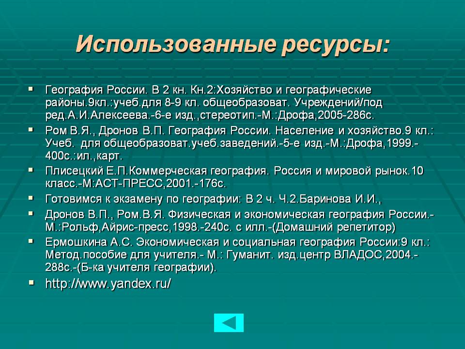 Использованные ресурсы: