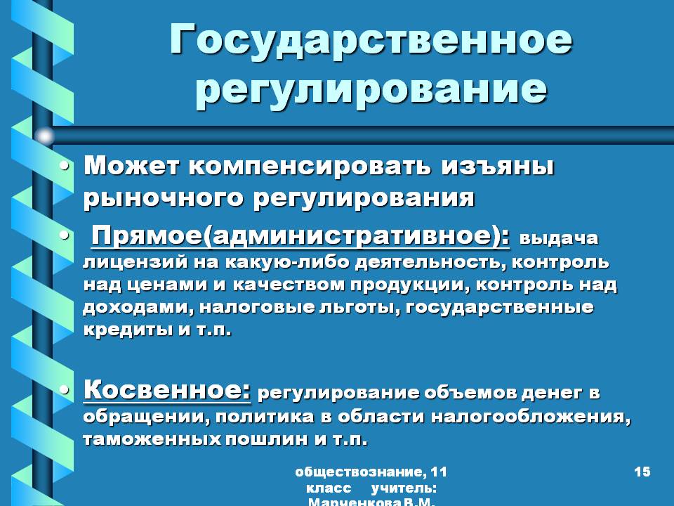 Государственное регулирование