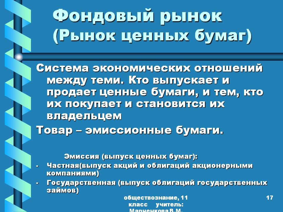 Фондовый рынок (Рынок ценных бумаг)