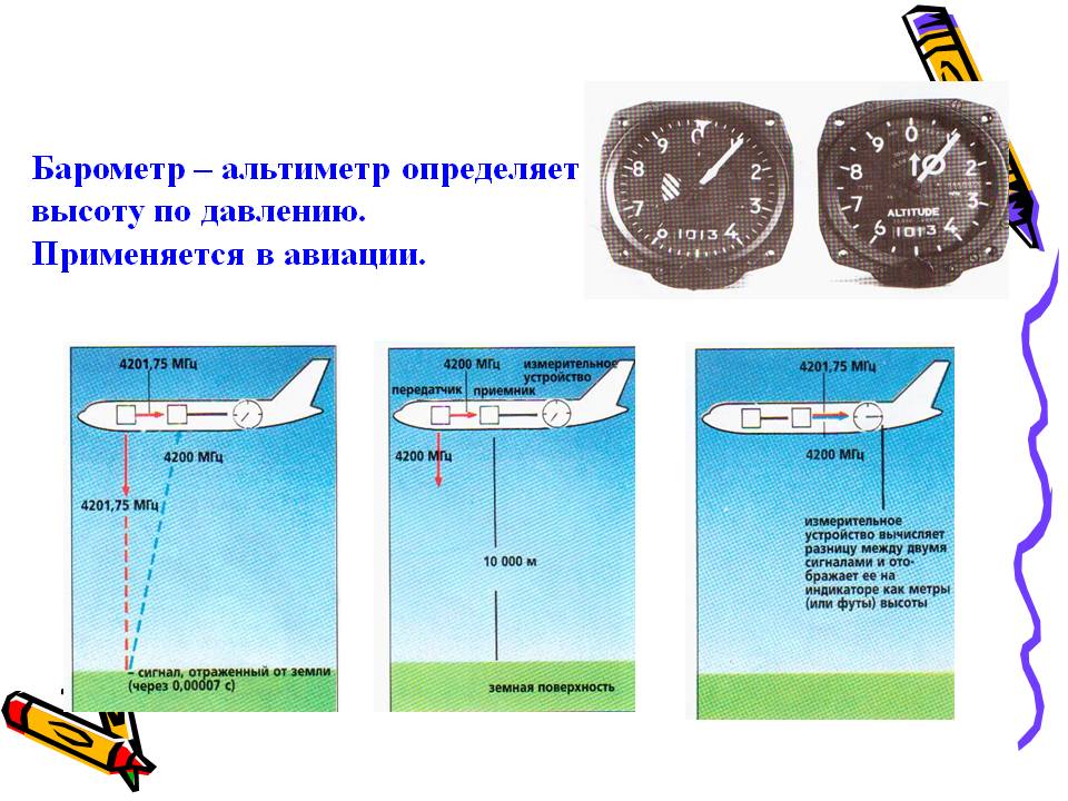 Барометр – альтиметр определяет высоту по давлению