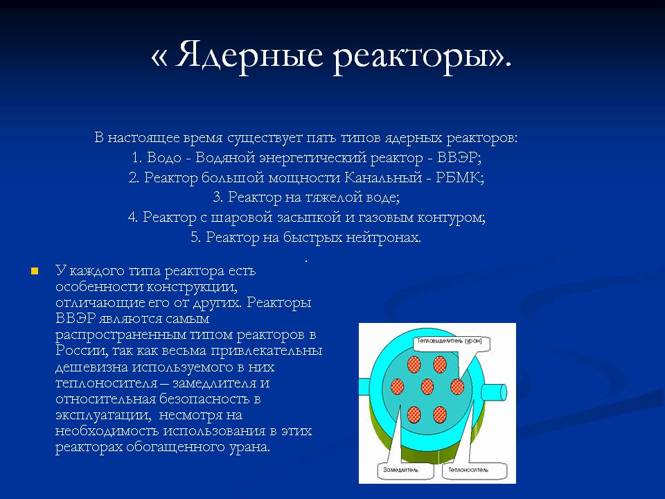 « Ядерные реакторы»