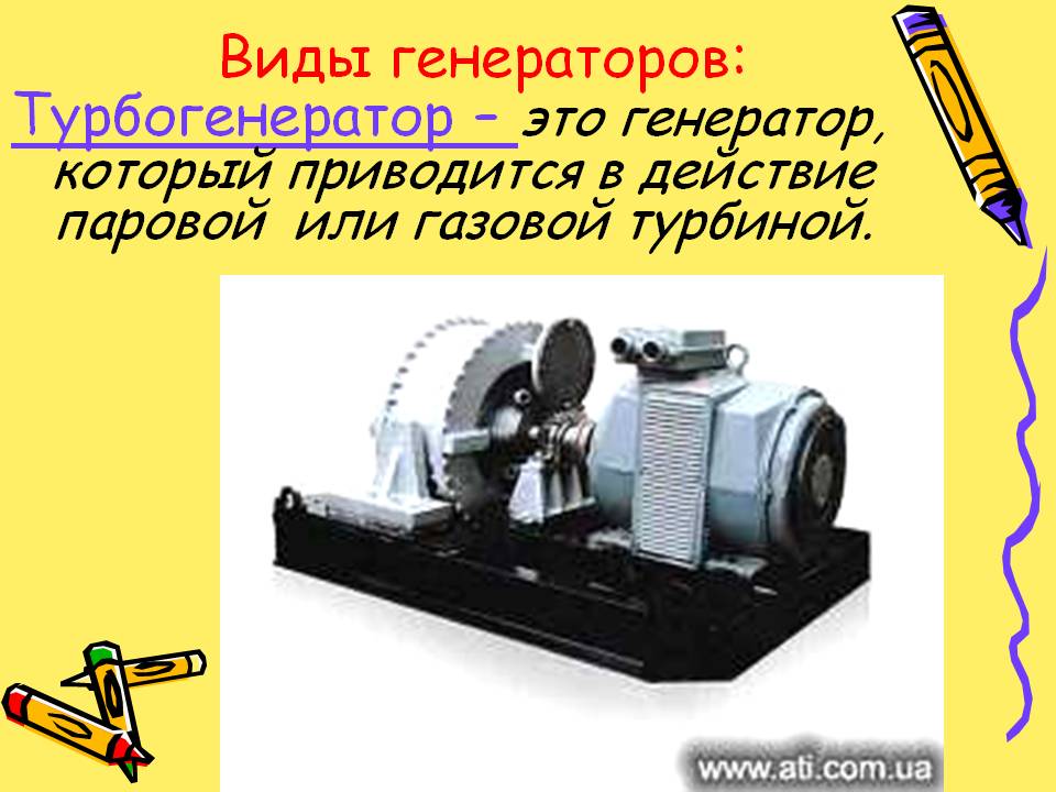 Виды генераторов: