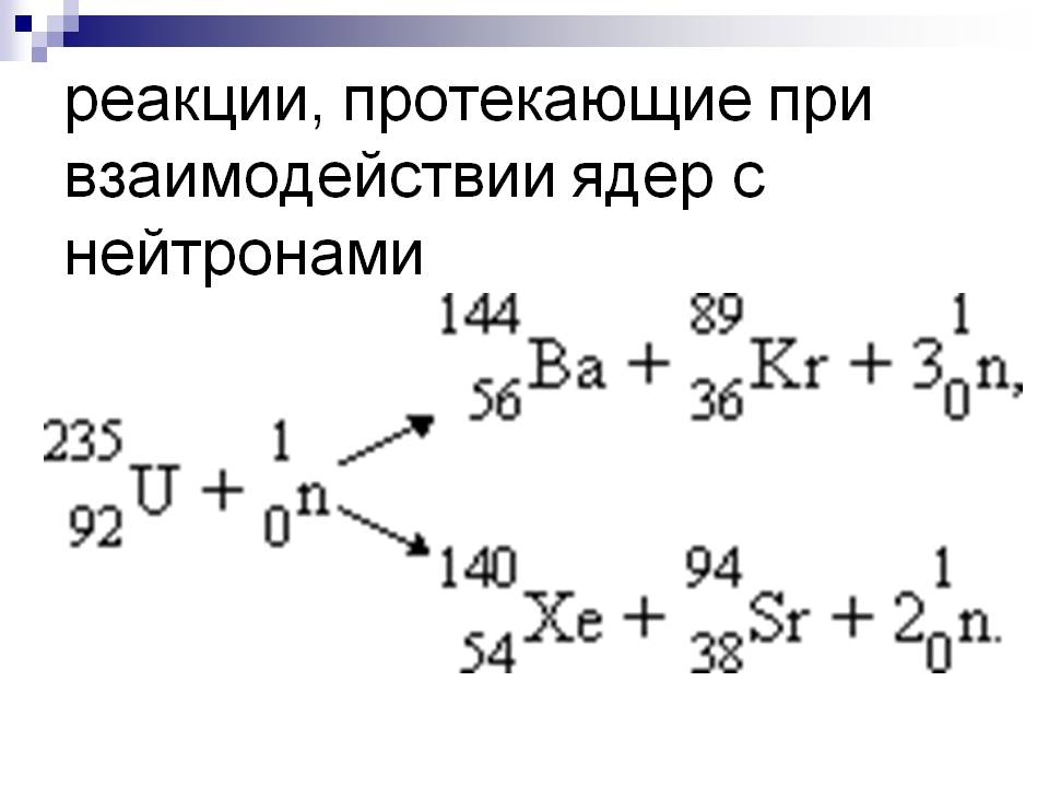 Реакции, протекающие при взаимодействии ядер с нейтронами