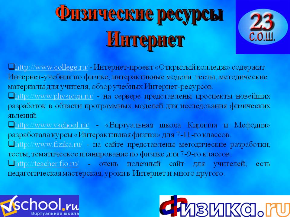 Физические ресурсы Интернет