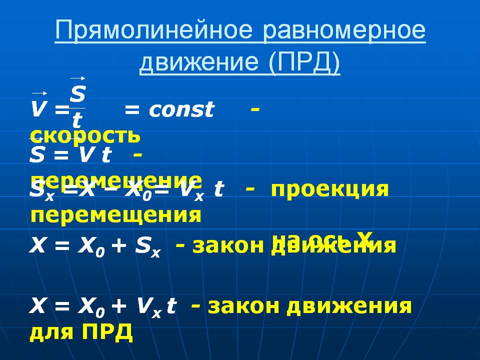 Прямолинейное равномерное движение (ПРД)