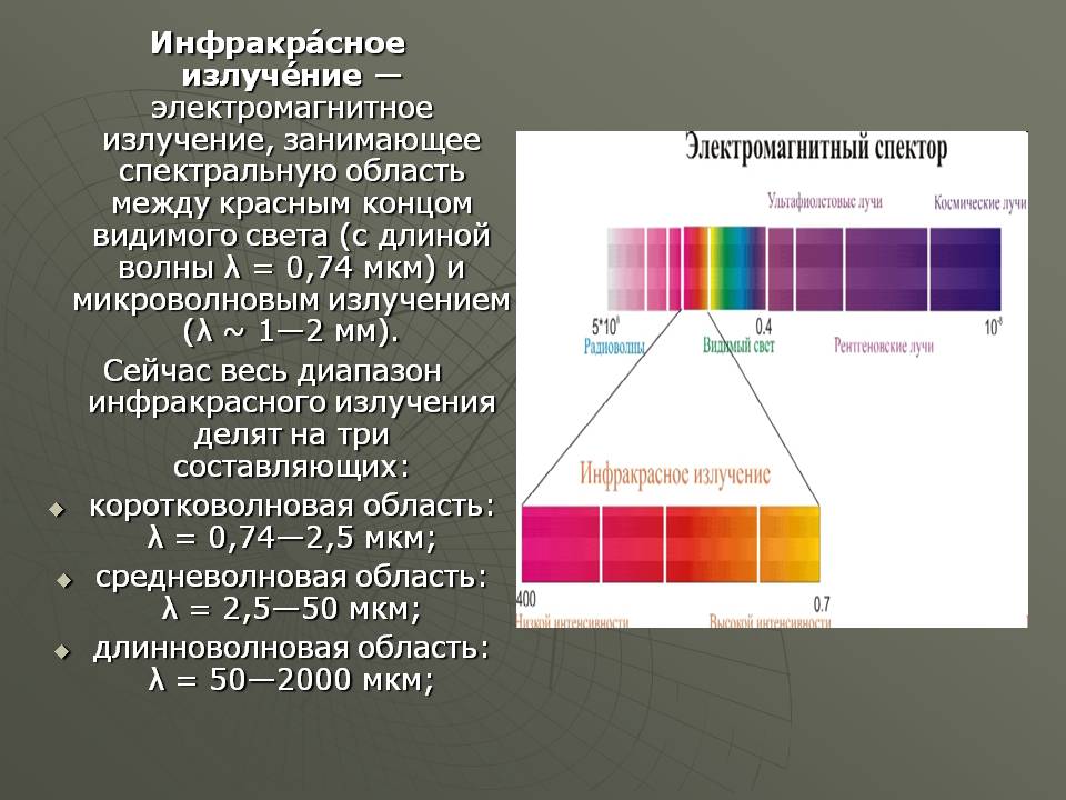 Инфракрасное излучение — электромагнитное излучение, занимающее