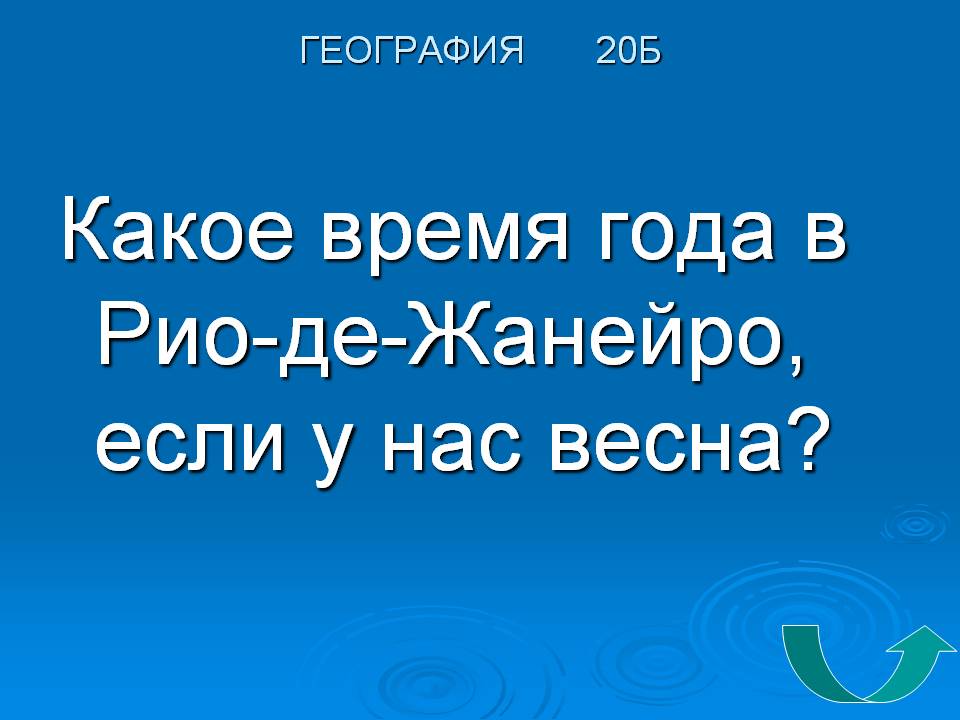 Какое время года в Рио-де-Жанейро, если у нас весна