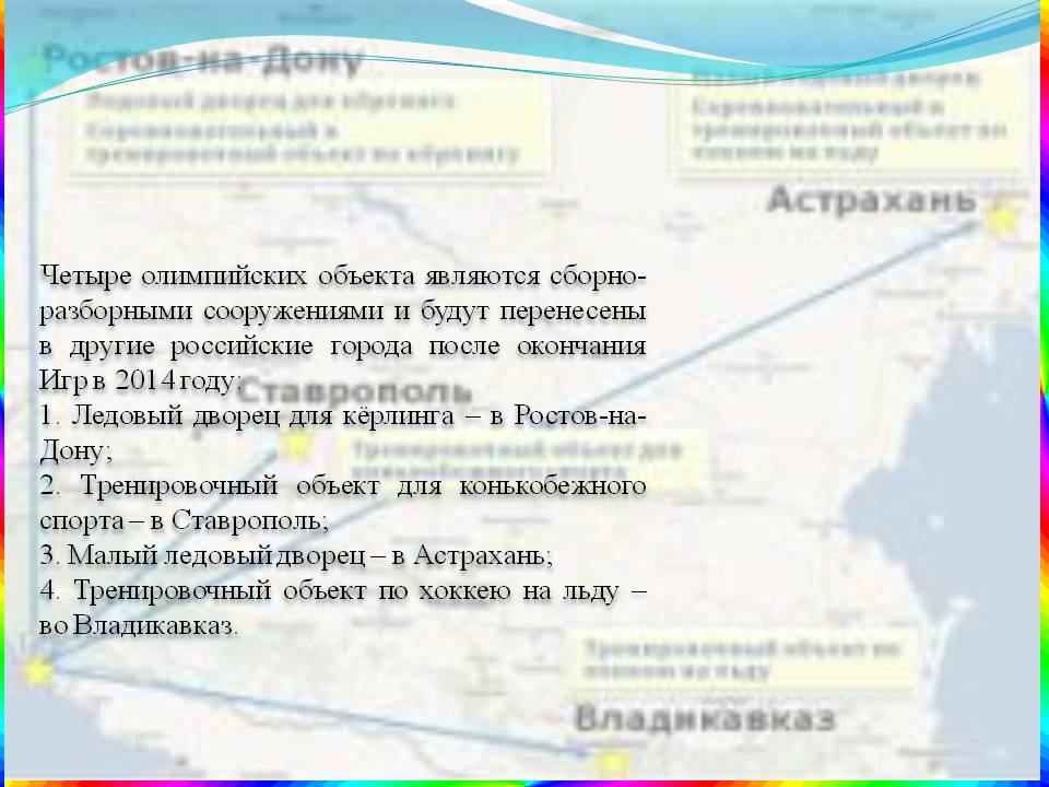 Четыре олимпийских объекта являются сборно-разборными сооружениями и
