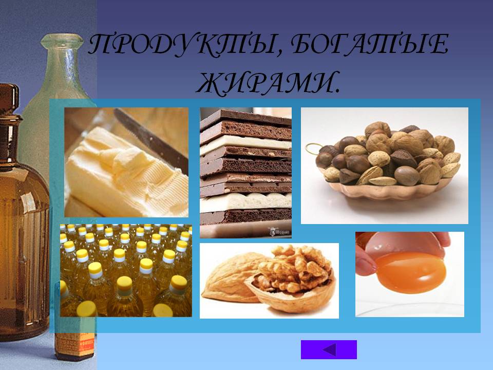 Продукты, богатые жирами